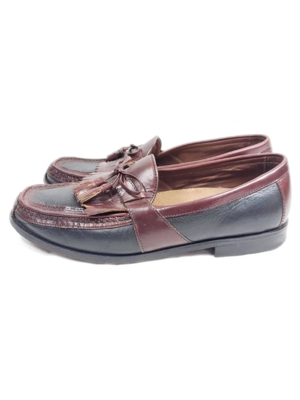 Johnston & Murphy Kiltie Tassel Loafers Men's Size 11.5 Brown /Black Leather